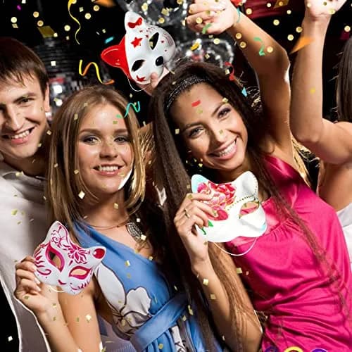 NeverGarden 5pcs White Fox Mask DIY Paintable Cosplay Accessories | Unisex Adult Half Face Masks thumbnail 6