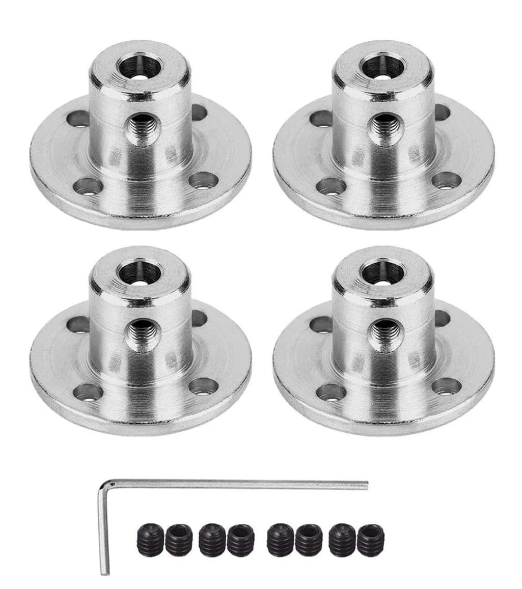 daier 4Pcs 3.17mm Flange Coupling Connector Set with M3 Hex Wrench | Rigid Shaft Coupler for RC Motors