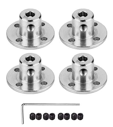 daier 4Pcs 3.17mm Flange Coupling Connector Set with M3 Hex Wrench | Rigid Shaft Coupler for RC Motors thumbnail 1