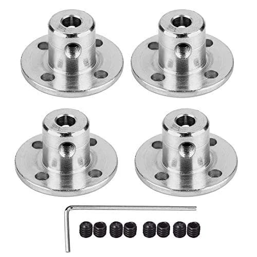 daier 4mm Flange Coupling Connector Set with Hex Wrench & Screws | 4 Pieces, 12mm Height, M3 Screws thumbnail 1