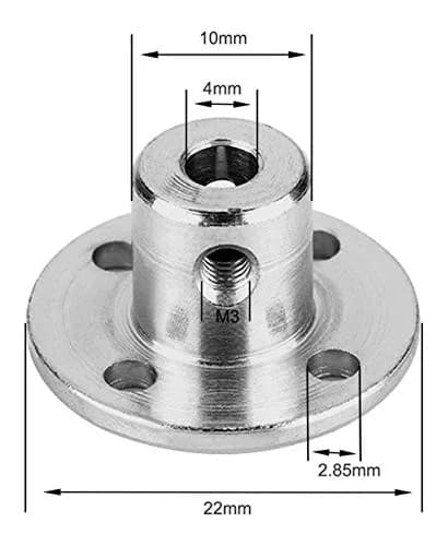 daier 4mm Flange Coupling Connector Set with Hex Wrench & Screws | 4 Pieces, 12mm Height, M3 Screws thumbnail 3