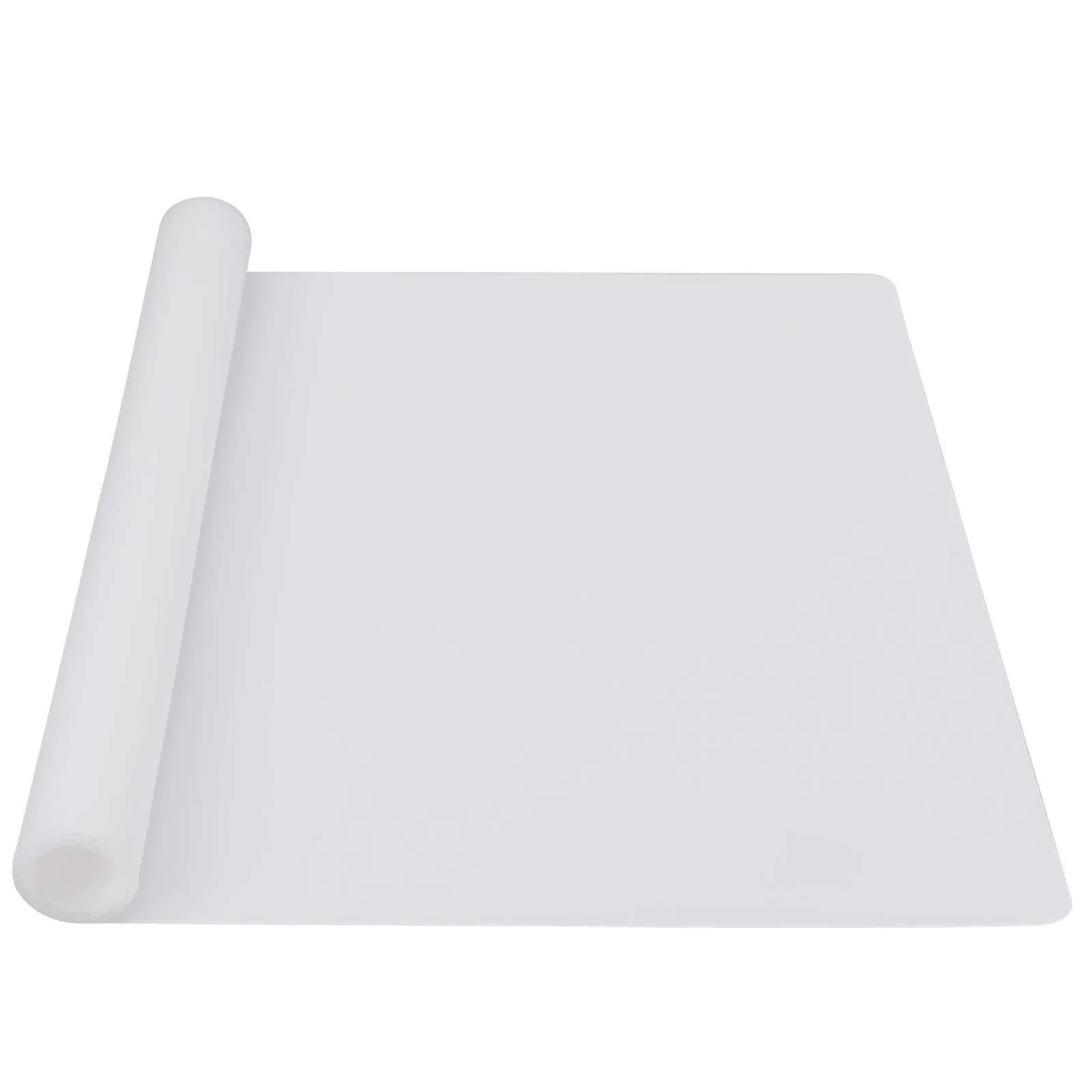 Webake Clear Desk Mat, Silicone Counter Top Protector 23.6" x 15.7" Heat Resistant Nonstick Silicone Mat for Resin Nail Desk — Clear