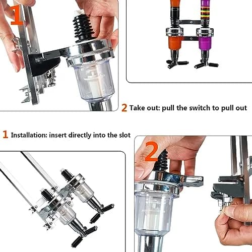 MUGLIO 2 Bottle Wall Mounted Liquor Dispenser Stand | Modern Aluminum Alloy Bar Butler Bracket thumbnail 4