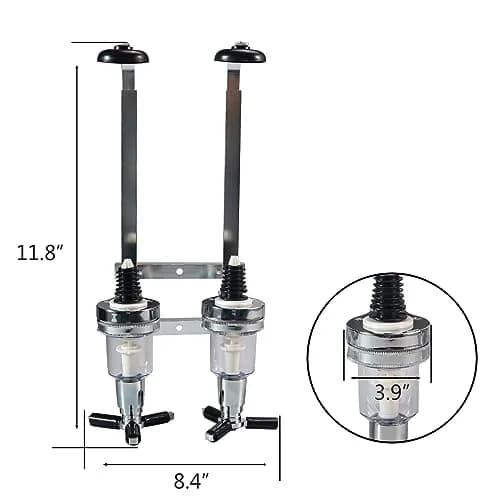 MUGLIO 2 Bottle Wall Mounted Liquor Dispenser Stand | Modern Aluminum Alloy Bar Butler Bracket thumbnail 5