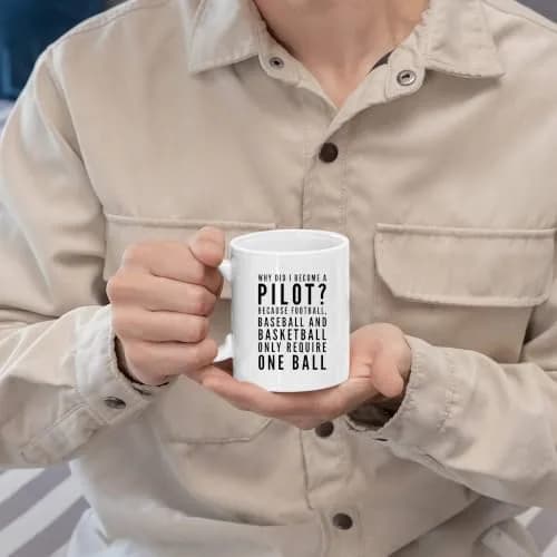 Panvola Funny Pilot Gift Coffee Mug 11 oz (325 ml) | Why Did I Become A Pilot Because Ceramic Mug thumbnail 4