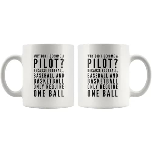 Panvola Funny Pilot Gift Coffee Mug 11 oz (325 ml) | Why Did I Become A Pilot Because Ceramic Mug thumbnail 8