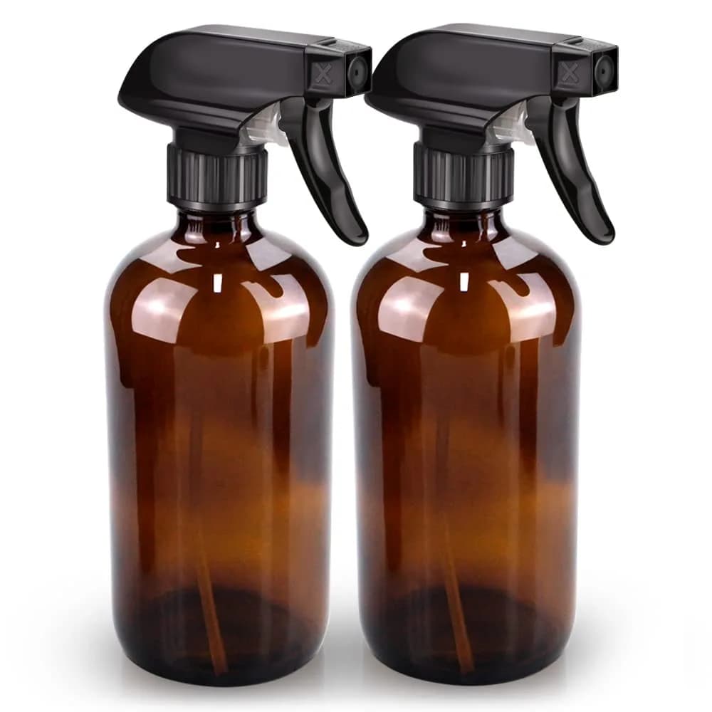 Bontip Amber Glass Spray Bottle 473ml (16 oz) 2-Pack | Shields from Light Damage — Amber