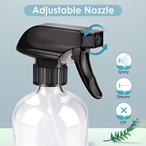 Bontip Glass Spray Bottle 473ml (16 oz) for Cleaning & Plants | UV Protection, BPA-Free, 2-Pack thumbnail 3