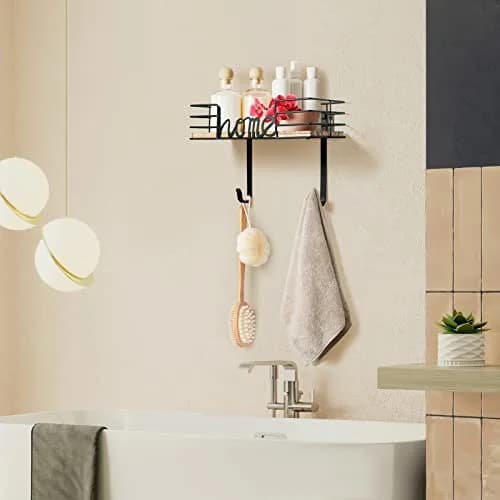 TJ.MOREE Ironing Board Hanger Wall Mount with Wooden Basket & Hooks | Space-Saving Laundry Organizer thumbnail 4