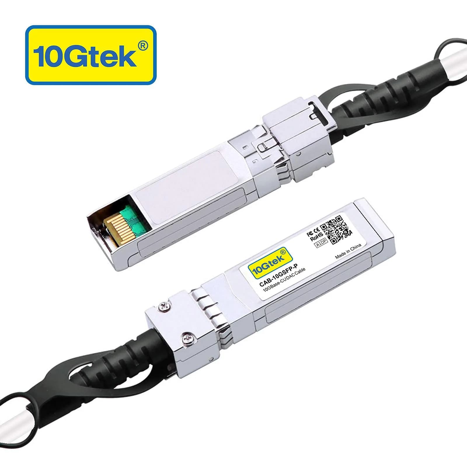 10Gtek 0.5m White 10G SFP+ DAC Cable | Twinax Copper for Cisco, Ubiquiti, D-Link (70-120c) thumbnail 2