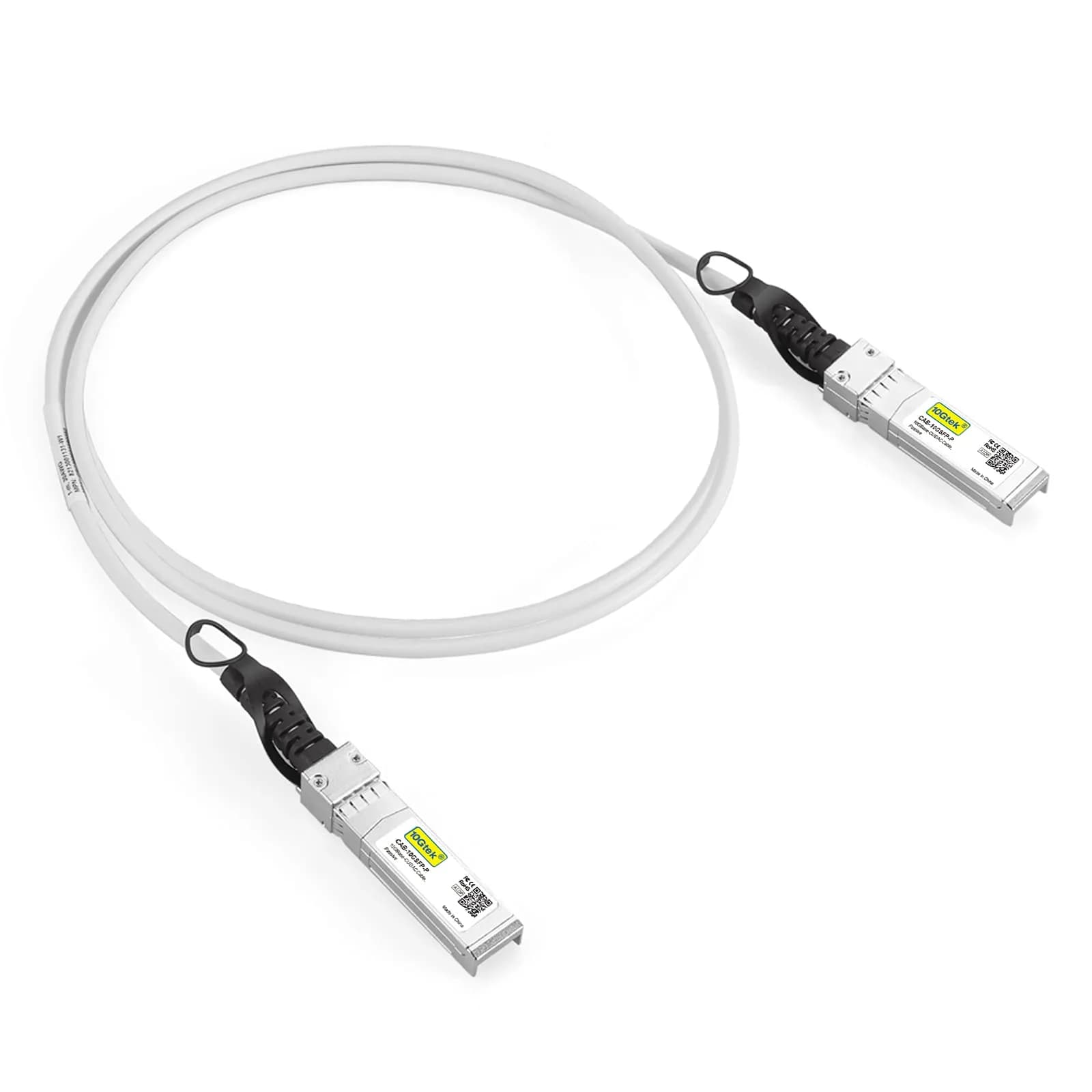10Gtek White 10G SFP+ DAC Cable - Twinax Copper 1m | Cisco, Ubiquiti, Fortinet Compatible