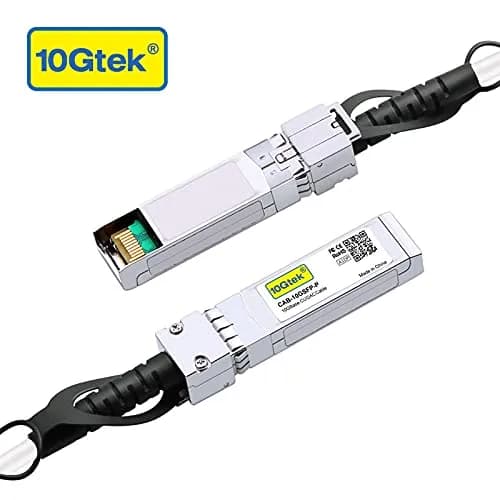 10Gtek White 10G SFP+ DAC Cable - Twinax Copper 1m | Cisco, Ubiquiti, Fortinet Compatible thumbnail 2