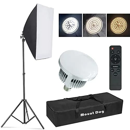 MOUNTDOG Softbox Lighting Kit 19.7"x27.5" | Studio Light with Remote & 3 Color Temp thumbnail 1
