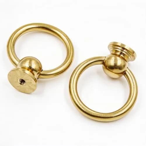 LC LICTOP Brass Drop Ring Pulls, 1.6 Inch Antique, 2Pcs | Vintage Brass Cabinet Handles with Ergonomic Ring thumbnail 7