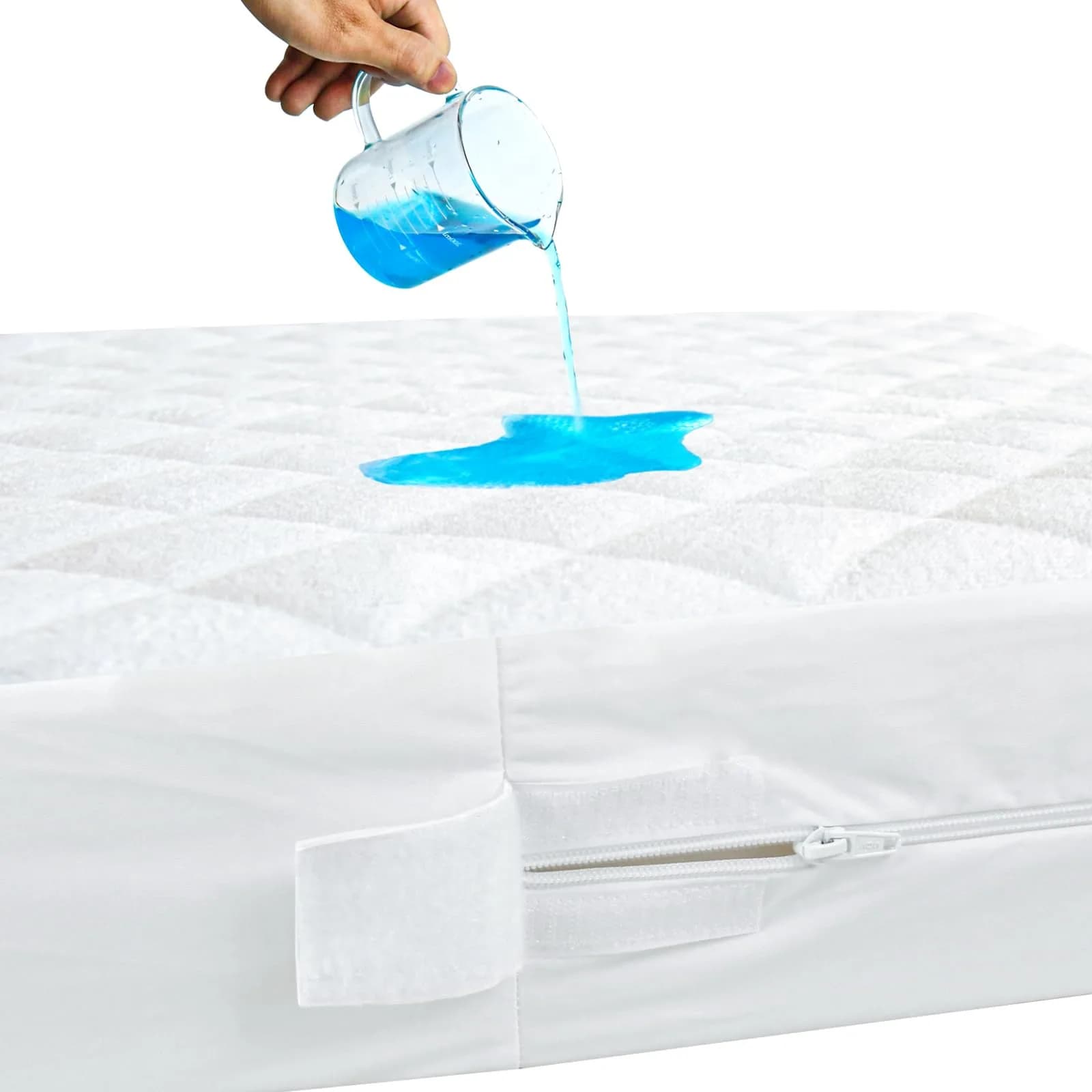 Biloban Zippered Crib Mattress Protector Waterproof 6-Sided Encasement 71cm x 132cm x 15cm (Pack of 1)
