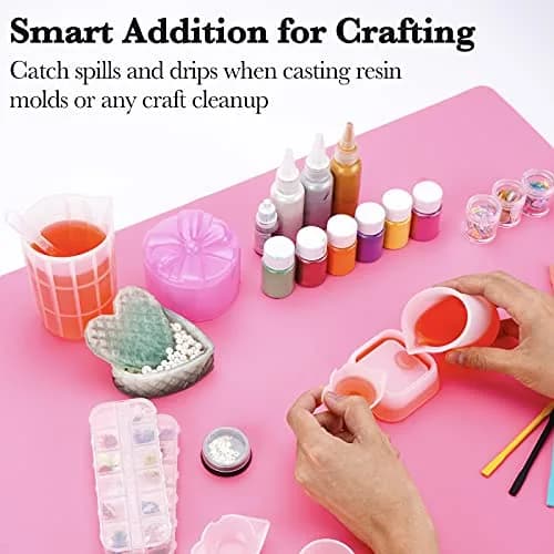 Gartful Pink Oversize Silicone Mat 70cm x 50cm (27.6" x 19.7") | Protects Surfaces from Crafts & Heat thumbnail 3