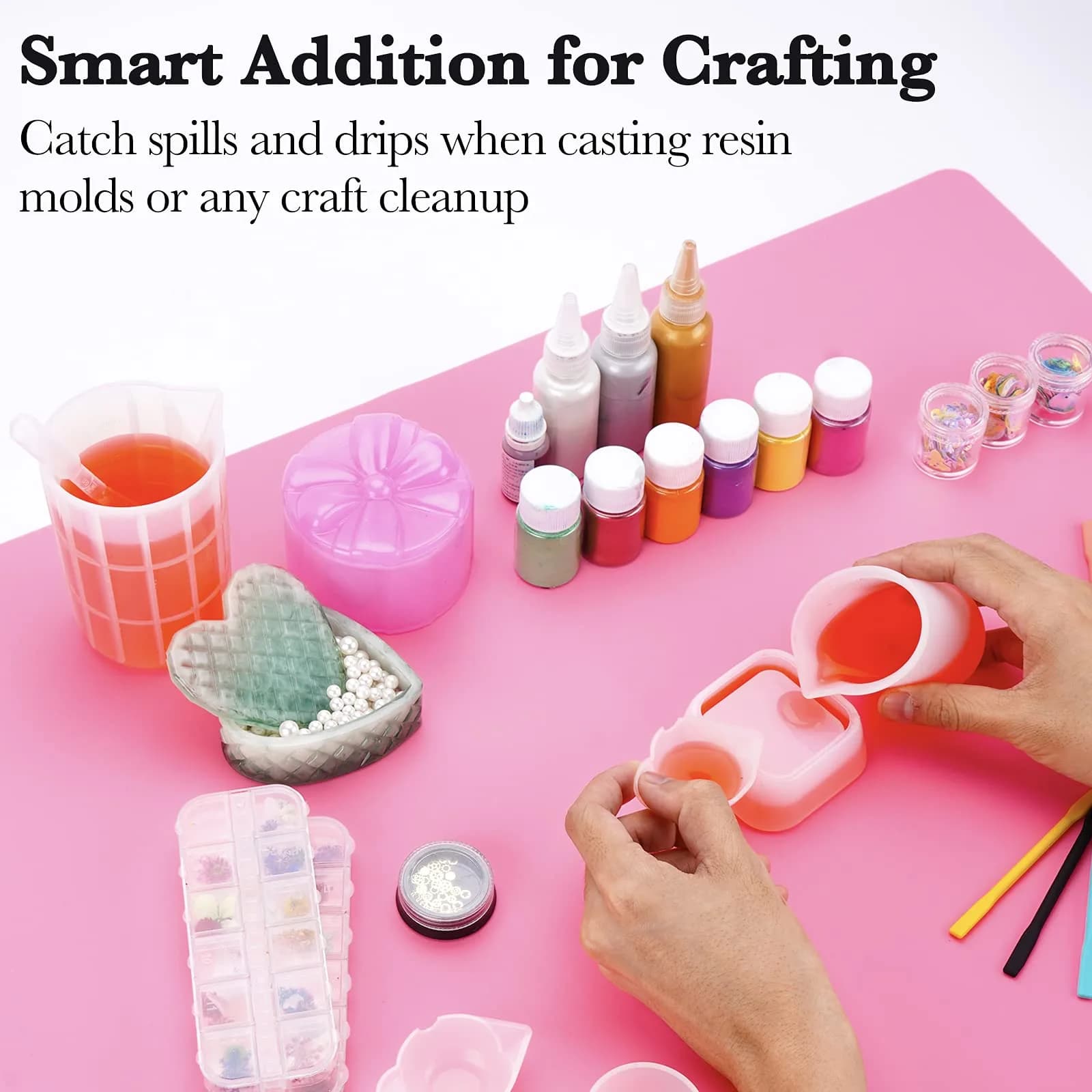 Gartful Pink Oversize Silicone Mat 27.6" x 19.7" - Craft & Heat Protection - view 3