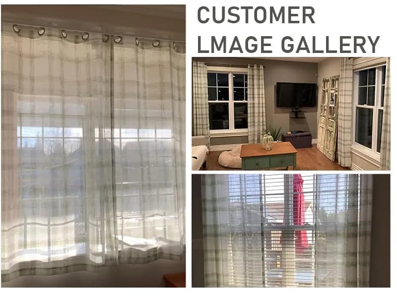 Randall Geometric Sage Green Light Filtering Curtain Panels 160cm (63") | Farmhouse Style thumbnail 5