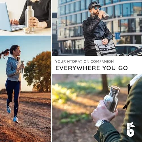 Bambaw Water Bottle 500 ml Eco Non-Insulated Stainless Steel Sports Bottle BPA-Free | Minimalist, Leakproof & Eco-Friendly thumbnail 7