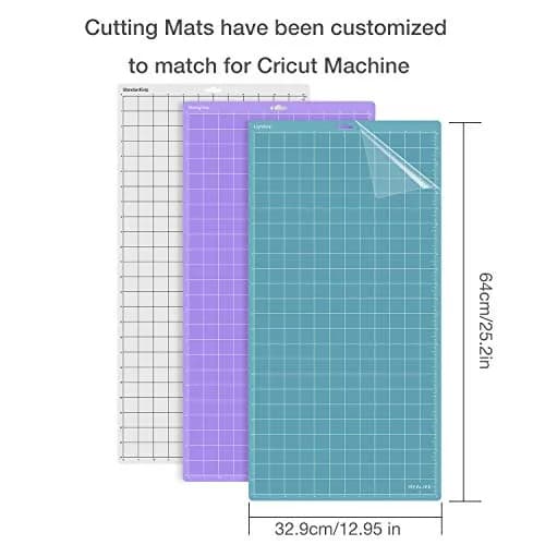 REALIKE 12x24 Cutting Mat Compatible with Cricut Maker 3/Maker 4/Explore 3/4/Air 2/Air/One, 3 Mats, PVC, Blue/Transparent/Purple | Non-Slip Craft Mat thumbnail 2
