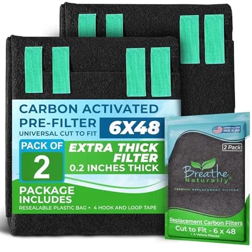 Breathe Naturally Universal Carbon Air Filter 6x48 | Custom Cut, Extra Thick 0.2-inch, Made in USA thumbnail 1