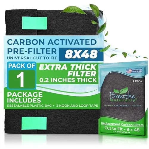 Breathe Naturally Universal Cut To Fit Carbon Activated Air Filter 8x48 | Customizable, USA-Made for Clean Indoor Air thumbnail 1