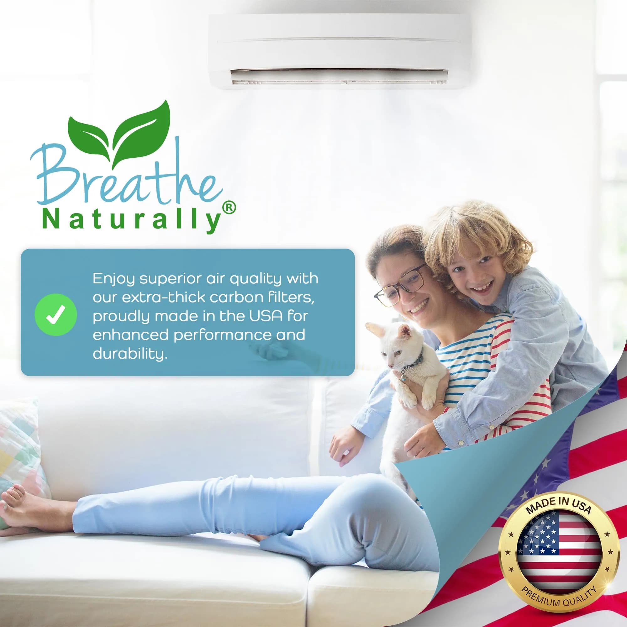 Breathe Naturally Universal Cut-to-Fit Carbon Activated Air Filter 4 Pack (16x48 inches) | Extra Thick 0.2" Filtration for Air Purifiers & Vents - view 9