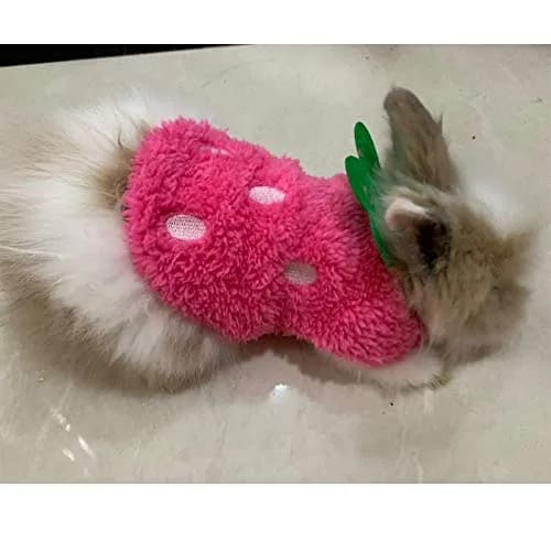 ANIAC Bunny Clothes for Rabbits Warm Kitten Vest Fleece XXXS Pink | Cozy Small Animal T-Shirt thumbnail 5