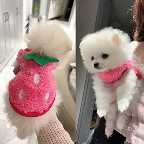 ANIAC Bunny Clothes for Rabbits Warm Kitten Vest Fleece XXXS Pink | Cozy Small Animal T-Shirt thumbnail 3