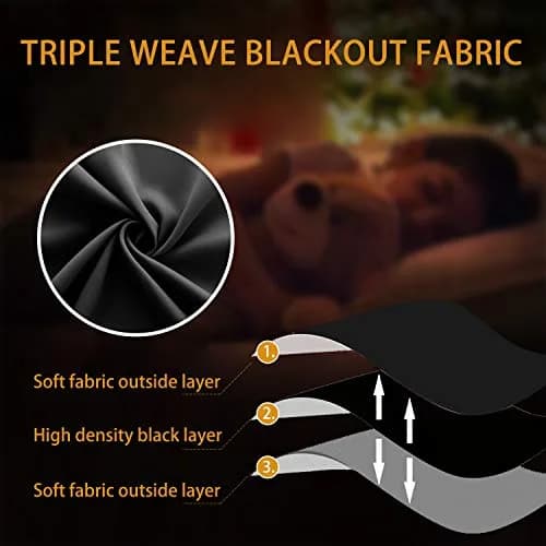 KOUFALL Black Valances for Windows 52 W x 15 L inch | Blackout Curtain for Kitchen & Bathroom thumbnail 6