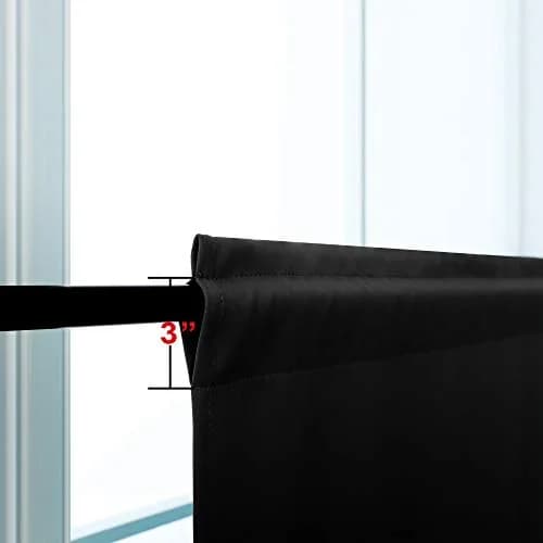 KOUFALL Black Valances for Windows 52 W x 15 L inch | Blackout Curtain for Kitchen & Bathroom thumbnail 3