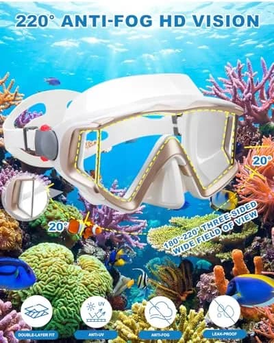 AQUA A DIVE SPORTS Adult Diving Mask with 180° Field of View & Anti-Fog Lenses | 318 g (0.7 lb) thumbnail 4