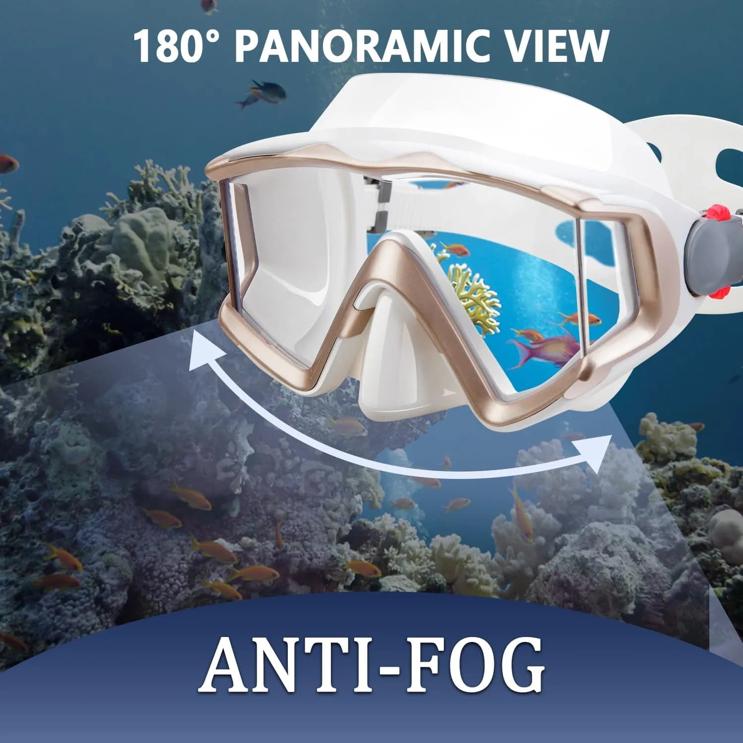 AQUA A DIVE SPORTS Adult Diving Mask with 180° Field of View & Anti-Fog Lenses | 318 g (0.7 lb) - view 5