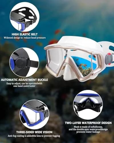 AQUA A DIVE SPORTS Adult Diving Mask with 180° Field of View & Anti-Fog Lenses | 318 g (0.7 lb) thumbnail 3
