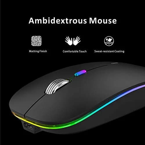 Uiosmuph G12 Wireless Mouse | Rechargeable, Silent, USB-C, 1600 DPI, Matte Black thumbnail 7