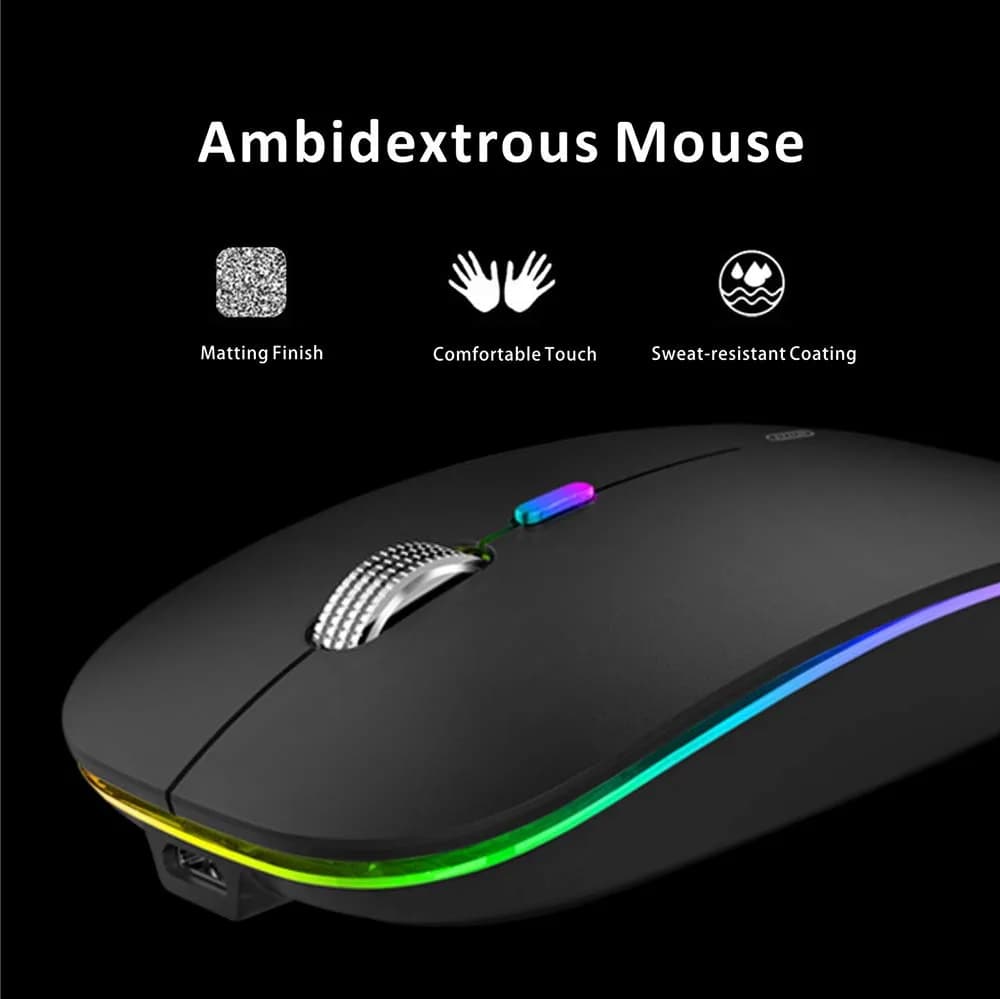 Uiosmuph G12 Wireless Mouse | Rechargeable, Silent, USB-C, 1600 DPI, Matte Black - view 7