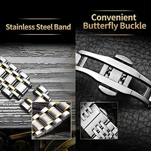 A ALPS Automatic Mechanical Watch for Men | 41mm Stainless Steel Case, Skeleton Dial, 30M Water Resistance thumbnail 5