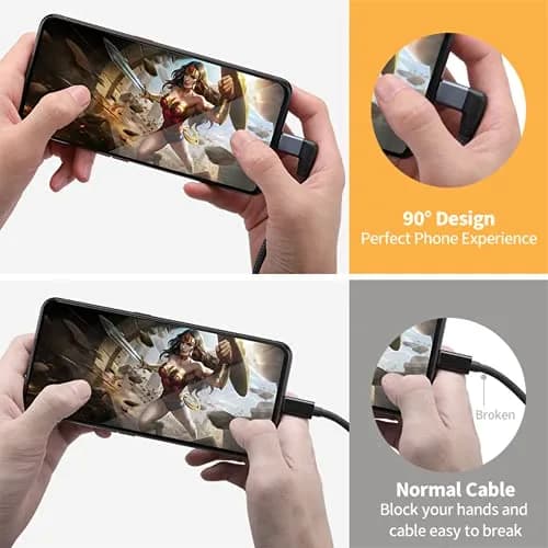 UseBean Right Angle USB C Extension Cable 0.6FT | 20Gbps Data & 100W Fast Charging thumbnail 2
