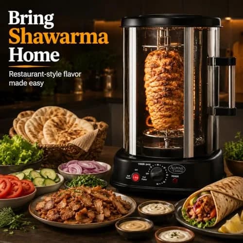 Alpine Cuisine 21L Vertical Rotisserie Grill 1500W | Multifunctional Kitchen Appliance for Roasting, Grilling & Baking thumbnail 4