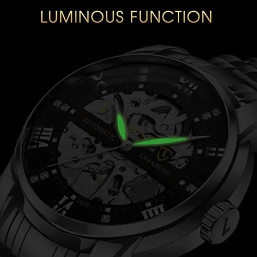A ALPS Automatic Mechanical Watch for Men, 41mm Stainless Steel Case, 20mm Band, 30M Water Resistant | Skeleton Dial thumbnail 4