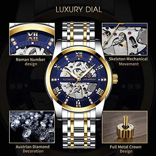 A ALPS Mens Watch, Automatic Self-Winding Mechanical Waterproof Watch with Roman Numerals thumbnail 2