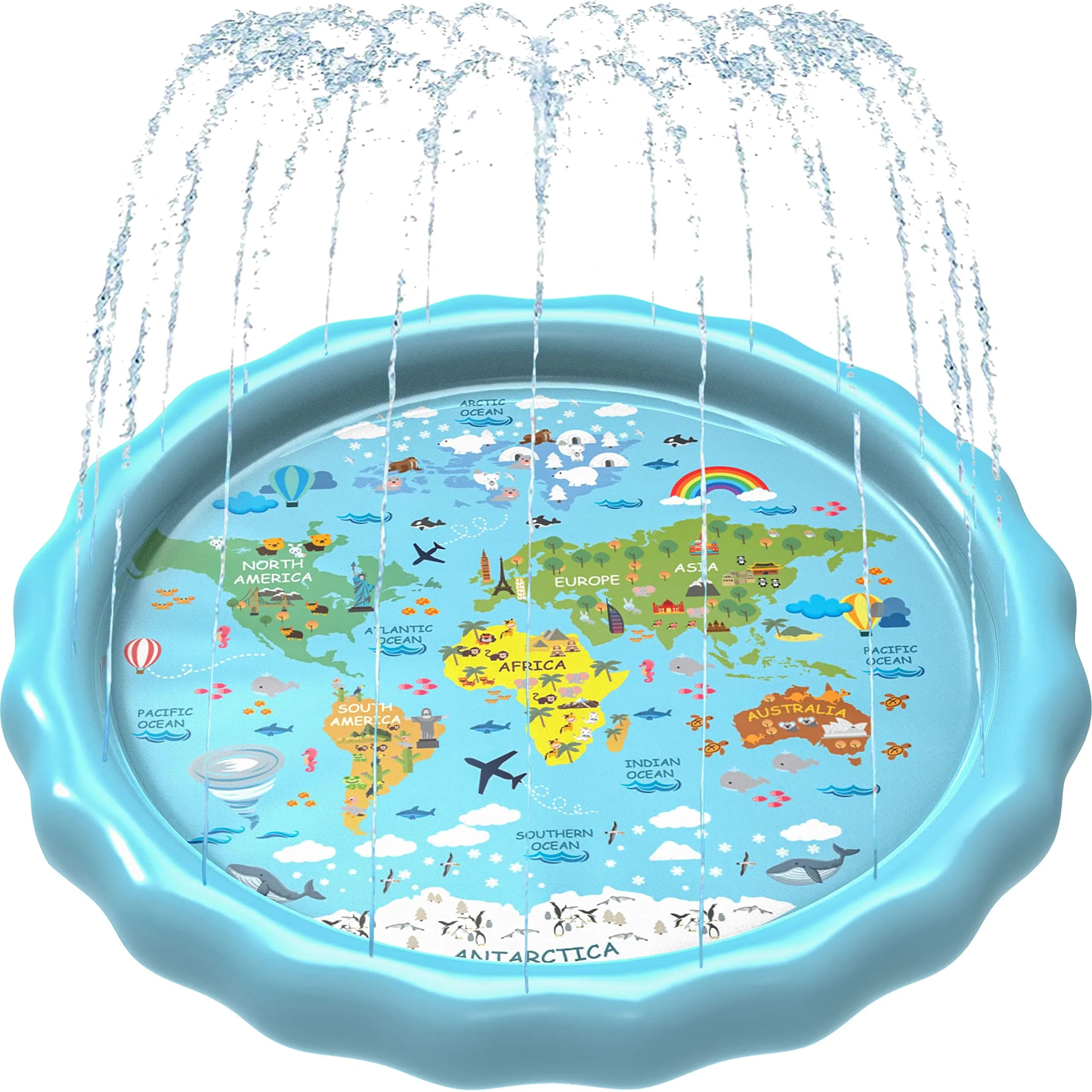 SplashEZ 3-in-1 Splash Pad, Sprinkler & Baby Pool 60" (152 cm) | Educational Water Play Mat for Kids - main product image