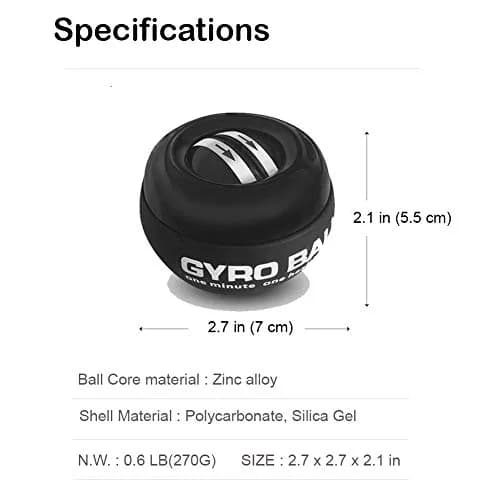 GOZATO Auto-Start Gyroscopic Wrist Trainer Ball 255g (9 oz) | Strengthens Wrists, Forearms & Grip thumbnail 2