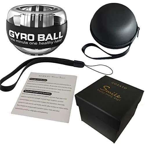 GOZATO Auto-Start Wrist Power Gyro Ball with LED Lights, Wrist & Forearm Exerciser, 22kg Resistance | Grips, Strengthens, and Rehabilitates thumbnail 4