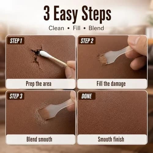 ARCSSAI ARCSSAL Brown Leather Repair Kit | Restores Furniture, Sofas, Jackets, Car Seats & Purses thumbnail 5