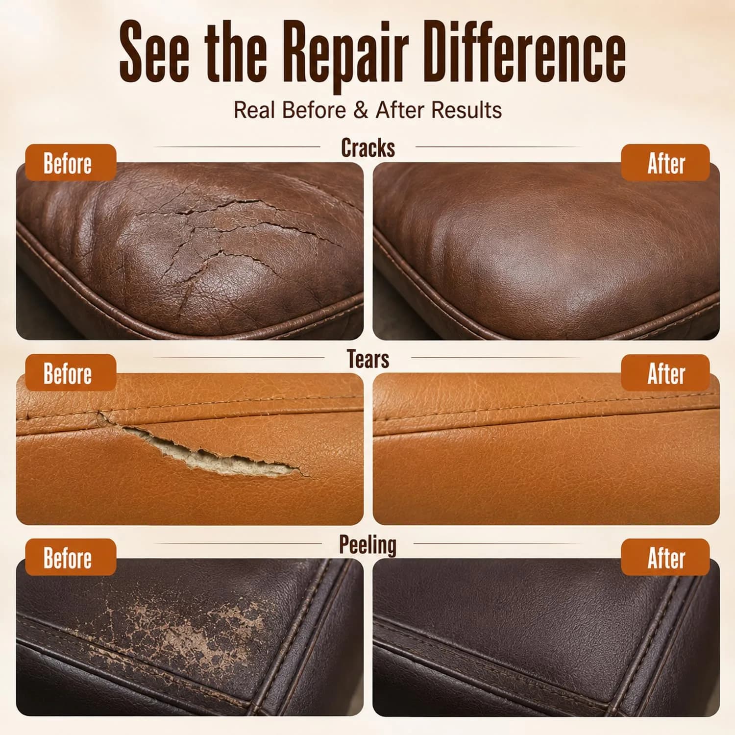 ARCSSAI ARCSSAL Brown Leather Repair Kit | Restores Furniture, Sofas, Jackets, Car Seats & Purses - view 3