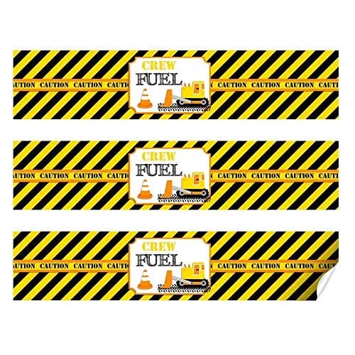 Amanda Creation Waterproof Water Bottle Sticker Wrappers 20 Labels | Construction Site Birthday Party thumbnail 7