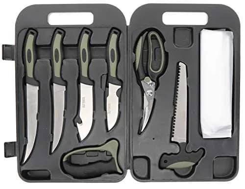 Old Timer Outdoor Kit with Game Shears, Bone Saw, Gut Hook, Knives, Sharpener & Gloves | Hunting & Camping Gear thumbnail 1