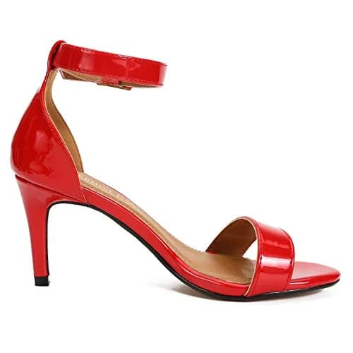MAIERNISI JESSI Unisex Ankle Strap Heeled Sandals | Open Toe, Patent Red, 14.5 Women/13 Men thumbnail 8