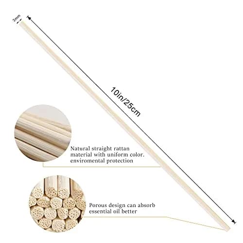 VFULIE Black Reed Diffuser Sticks 100 Count | 10 Inch Natural Rattan for Home Fragrance thumbnail 4